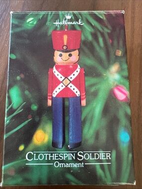 Hallmark Clothespin Soldier Wooden Vintage Ornament